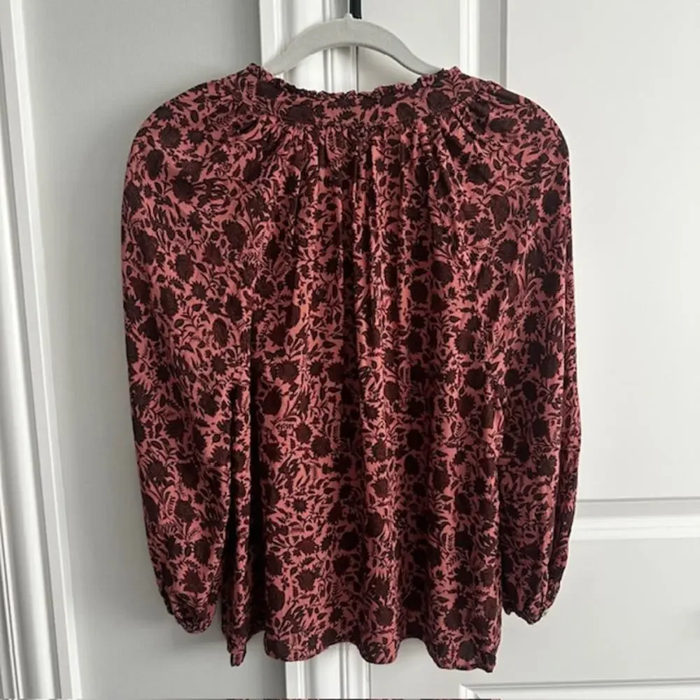 Faherty Portia Blouse 100% Viscose Small Montserrat Floral - Picture 8 of 10